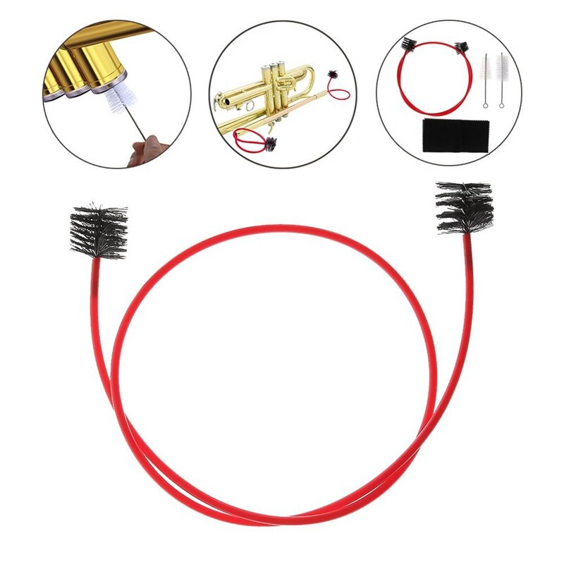 Trumpet Cleaning Care Kit Portable Trumpet Mouthpiece Brush Valve Brush Flexible Brush Cleaning Stick