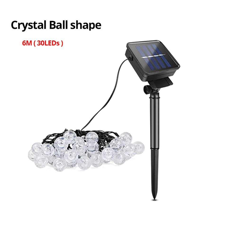 LED Garden Lawn lamp Solar Light Globe Bulb String lights Outdoor Patio Yard Landscape Wedding Christmas Decoration For Holidays: Crystal Ball 6M / White