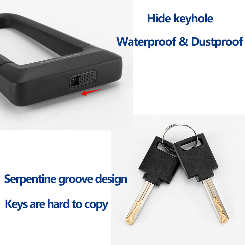 ROCKBROS Anti-theft Bicycle U Lock Set Anti-12 Tons Hydraulic Shear Safety Cable Padlock Motorcycle Scooter Bike MTB Accessories