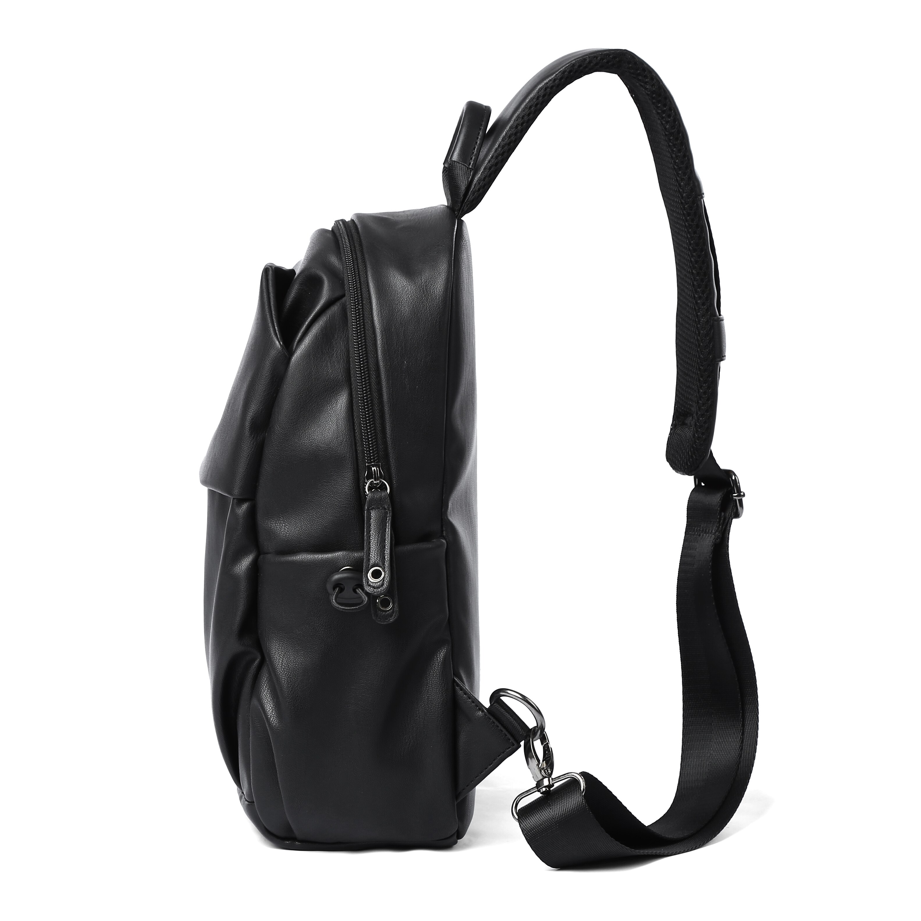 MOYYI Männlichen Taschen PVC Schulter Bote Tasche Männer Schlinge Brust Pack Umhängetaschen für Männer Gürtel Brust Tasche