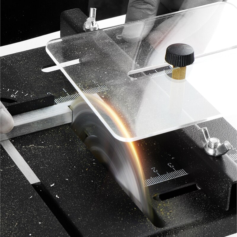 150W Multifunctional Mini Table Saw DC Woodworking Sliding Table Saw Jade Handmade DIY Crafts Cutting Machine Angle Cut Tools