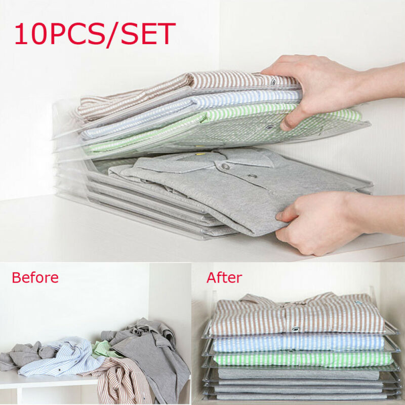 10 Uds. Carpeta de tablero plegable ropa de niño adulto Flip apilador organizador reutilizable tabla para doblar ropa del hogar 34,5X29,5X6,5 cm