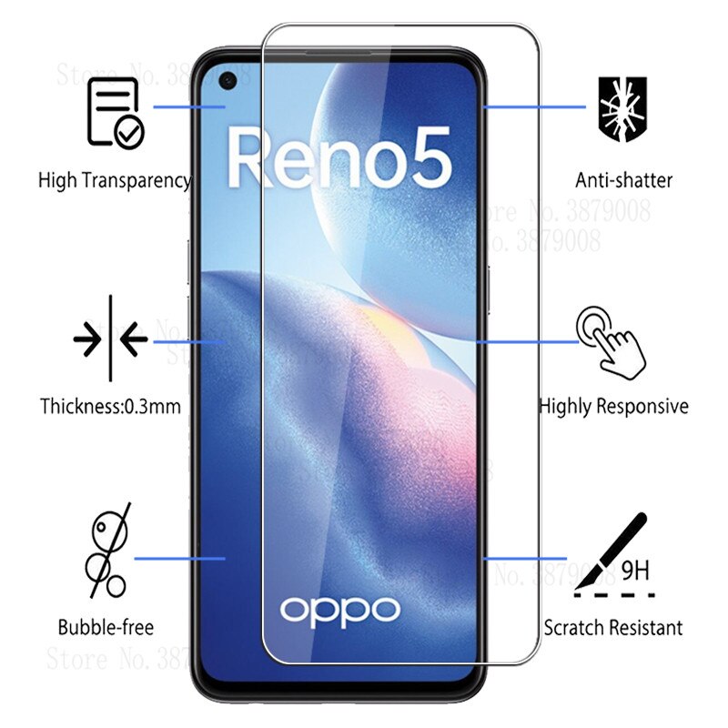 2 Stuks Clear Glas Voor Oppo Reno 5 4G Slimme Telefoon Screen Protector Op Reno5 5G Nfc Reno 5 Appo Reno-5 Veiligheid Glas Films Cover 9H