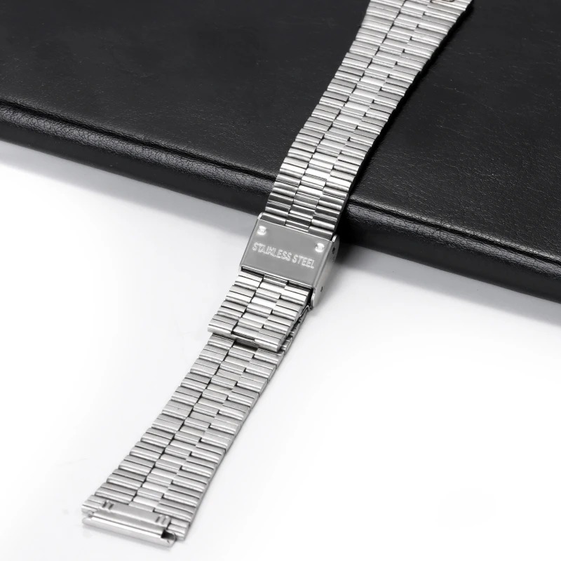 Bracelet en acier inoxydable, 18mm 20mm, pour CASIO F-91W/A158/A159/A168/A169/B650/AQ230 /AE500W, Bracelet de montre en métal Ultra-fin