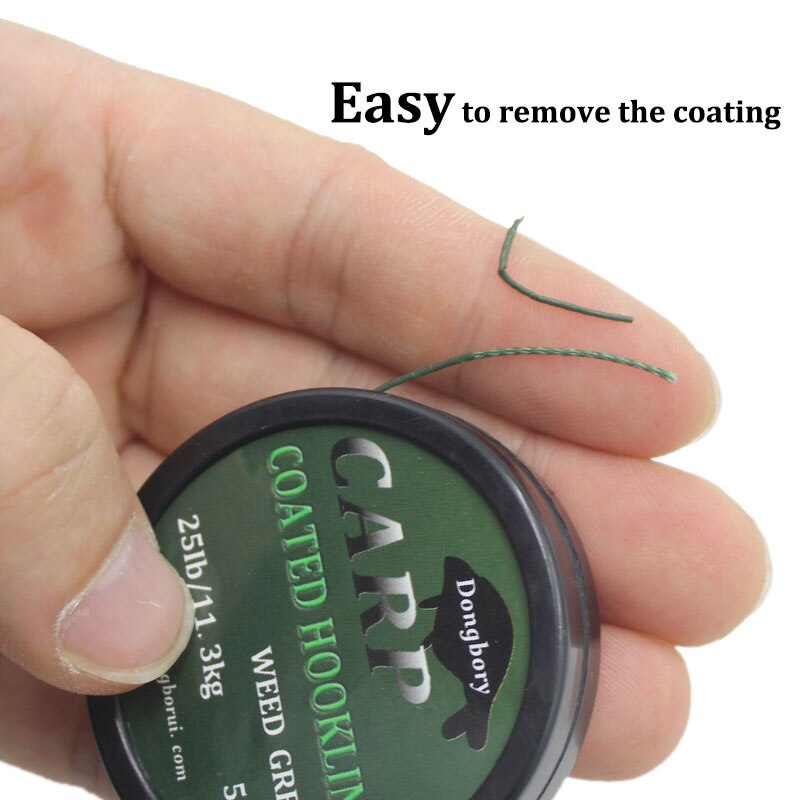 5m Coated Hooklink Carp Fishing Line 8 Strand Braid Carp Wire Hook Links for Carp Chod Hair Rigs Fishing Tackle