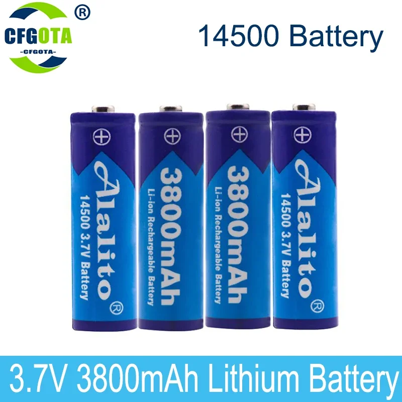 Batería de litio recargable para soldar, pila de hoja de níquel para linterna LED, juguete, 14500, 3,7 V, 3800mAh