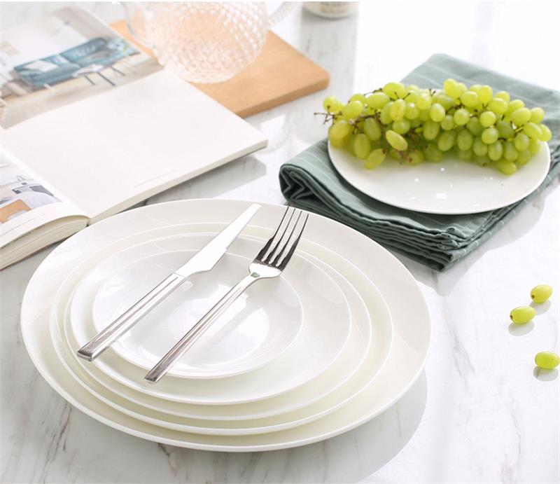 6 pulgadas, hueso blanco puro china breadfast bandeja, plato de porcelana para aperitivos y pasteles, plato de cerámica para alimentos, apto para microondas