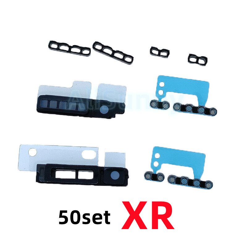 AliSunny 50Set głośnik + Mic Mesh samoprzylepna naklejka na iPhone 6 6S 7 Plus lewa + prawa siatka przeciwkurzowe ucho ekran dotknij klej: 50x for XR