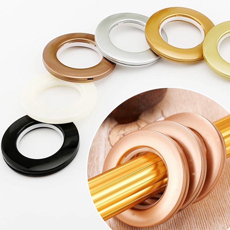 Anneaux en plastique | Accessoires de rideau de décoration de maison de neuf couleurs, œillets de rideau, anneaux de tige Top et à faible bruit