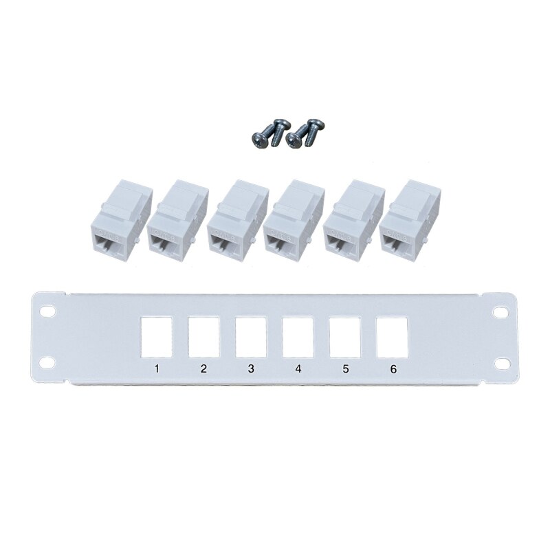 8/6 Poort CAT6 RJ45 Door Koppeling Patch Panel Met Back Bar Wallmount Of Rackmount Compatibel Met Cat6 Utp Stp Bekabeling: 6 Port
