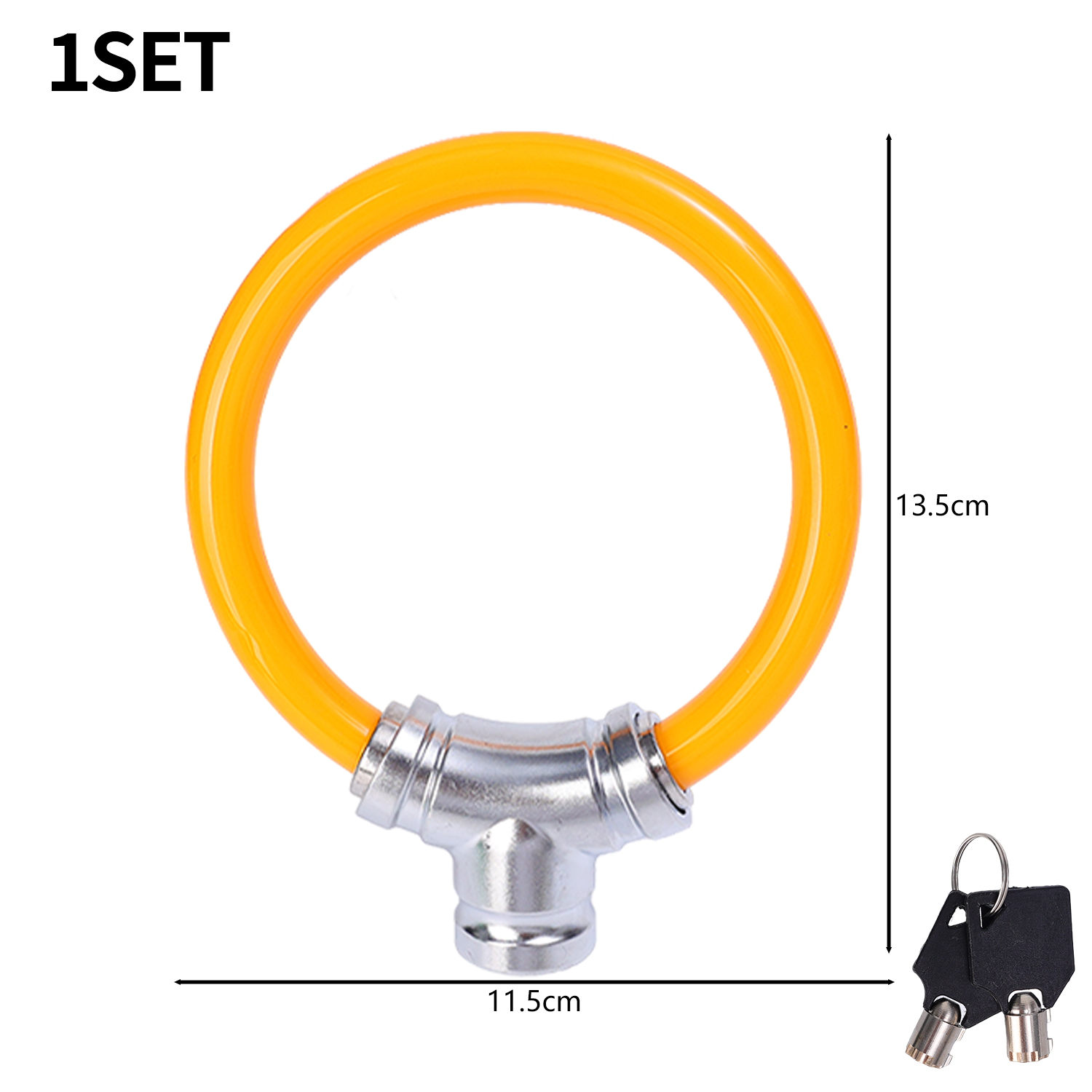 Mountain Bike Locks Portable Key Ring Lock Anti-theft Electric Car Accessories Children Skateboard Waterproof Bold Key Locks: Yellow