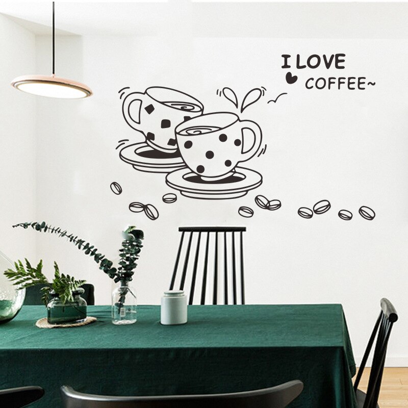 Autocollants de café en vinyle, citation d'art Mural, décoration de Restaurant, de cuisine, de boutique, autocollants muraux amovibles, décor de maison: 12