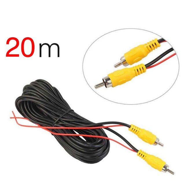 Câble vidéo RCA 6/10/20M pour caméra arrière de voiture, fil universel pour connecter la caméra de recul avec moniteur multimédia de voiture: 20M