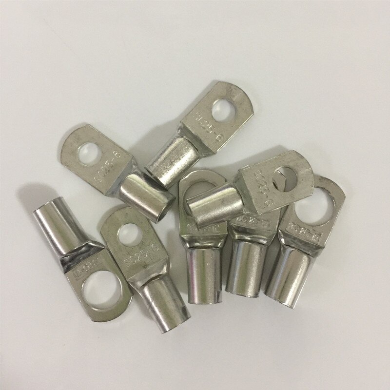 SC25-6 25-8 25-10 25-12 Copper Cable Lug Kit Bolt Hole Tinned Cable lugs Battery Terminals copper nose Wire connector