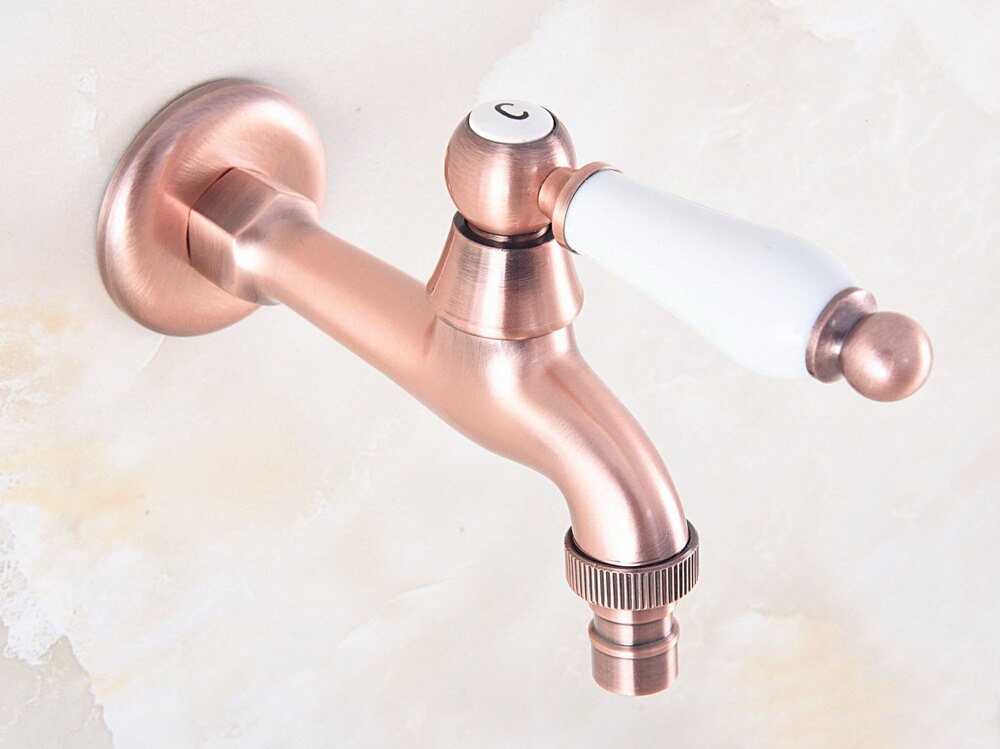Wall Mount Cold Water Basin Faucet Antique Red Copper Washing Machine Taps Bathroom Mop Pool Taps Bibcocks Zh008: D Style