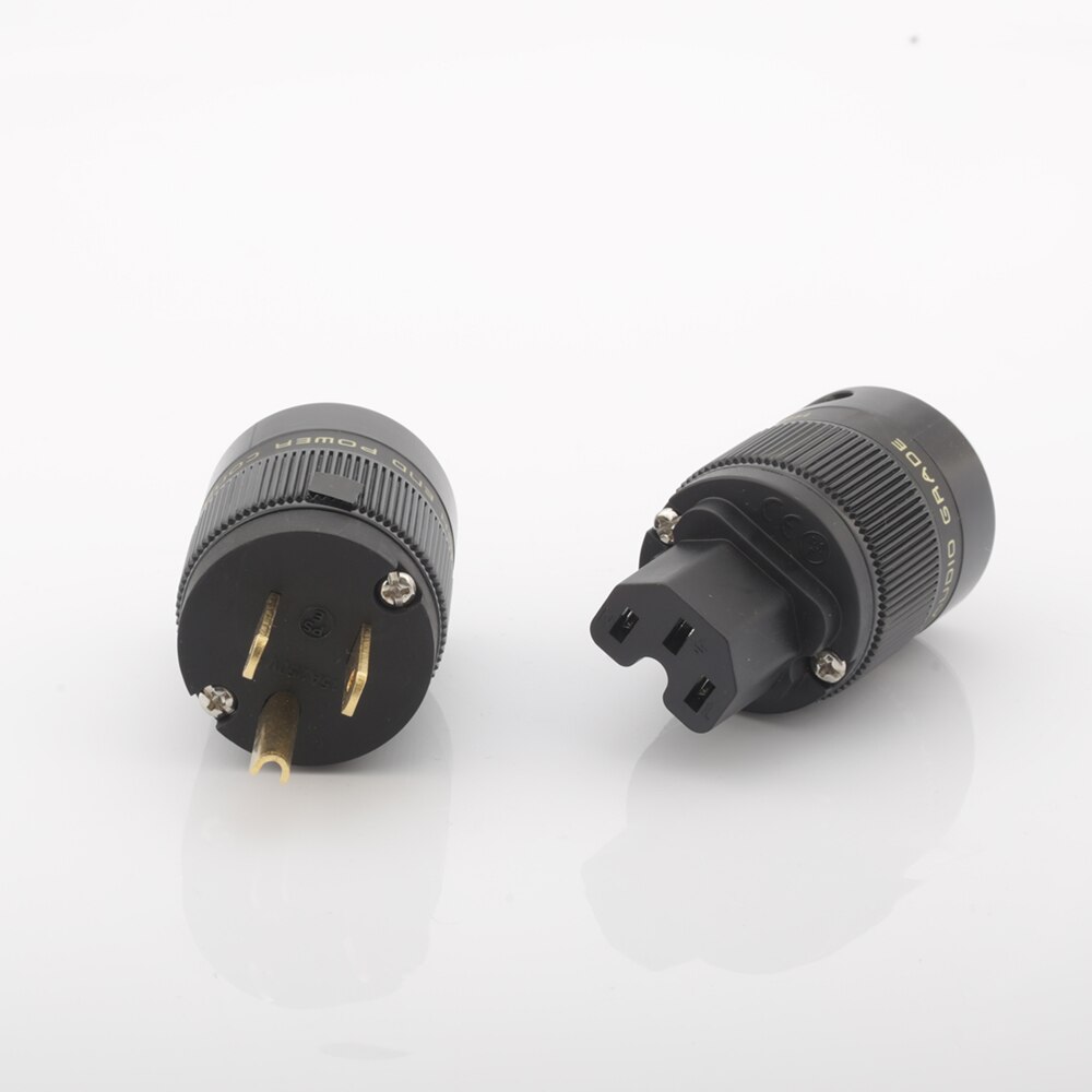 1pair Gold plated US Power connector US Power plug AC US power cable DIY plug