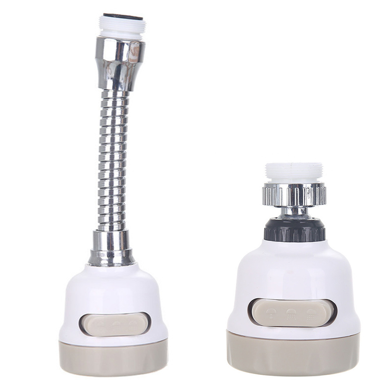 2Pcs 3 Modes Adjustable Kitchen Tap Head 360 Rotatable Water Spray Sink Faucet Flexible Watersaving High Pressure Filter Sprayer: short and long style