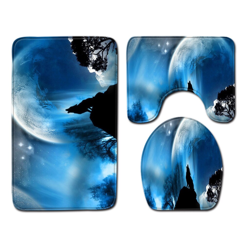 Ster badkamermat toilet driedelige set badmat badmat baddecoratie badkamertapijt badmatset: Q190910-a026