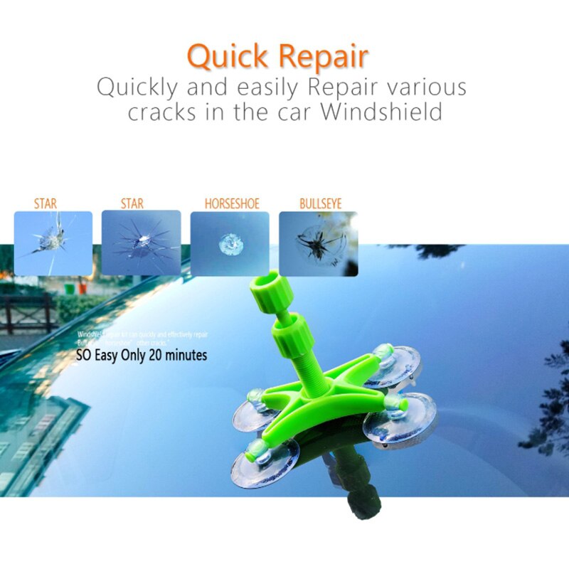 Car windows glass windshield repair kit windows repair sets tool DIY Glass scraper restore Resin window glass Crack Restore