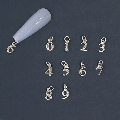 12 Personal Zodiac Nail Piercing Charm Star Sign Trendy Dangle Pendants Constellation Hoop Unique Heart Nail Pendants Charm 10pc: silver 0-9