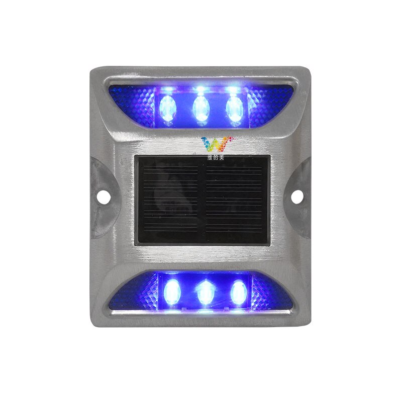 2 Pieces Solar Cat Eye Road Stud Maker Pathway Deck Dock LED Steady Light: Blue
