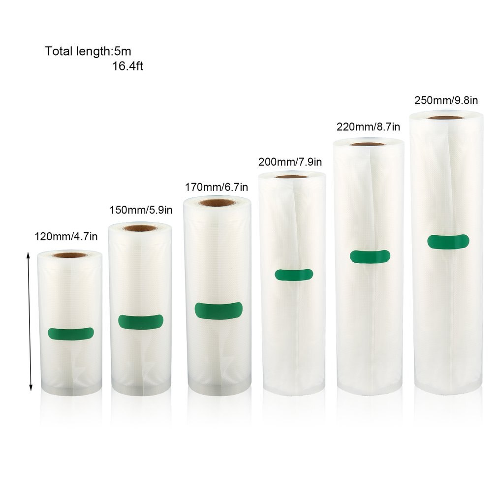 500cm 1 Roll Household Food Vacuum Packaging Bag for Vacuum Food Fresh Keeping Long Cargo Bag 12/15/17/20/22/25cm