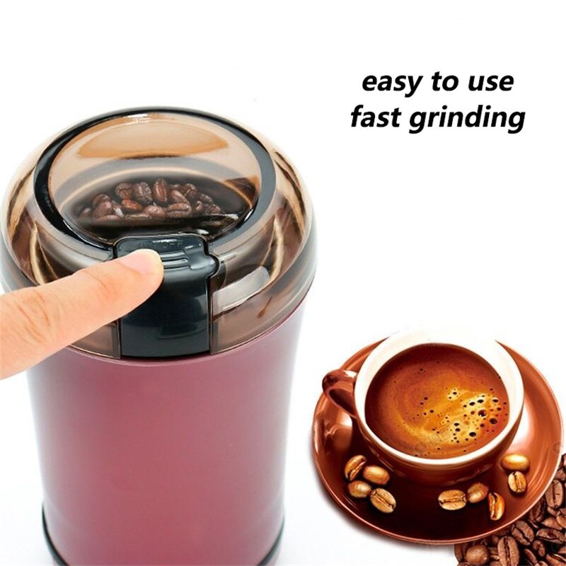 Elektrische Koffiemolen Zout Peper Bonen Kruiden Moer Zaad Koffieboon Grinder Met Rvs Blade Koffie Machine 150W