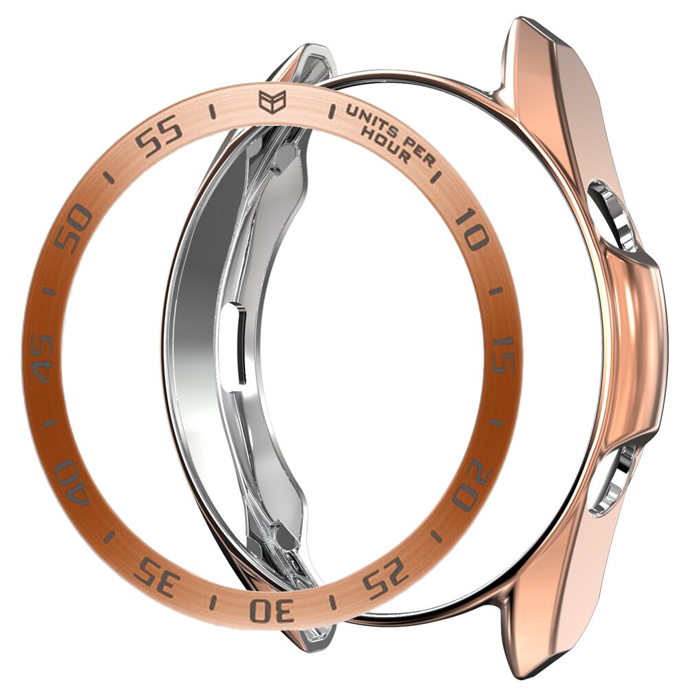 Funda + anillo bisel para samsung galaxy watch 3 45mm 41mm fundas y bisel loop para galaxy watch 3 funda bisel cubierta 45mm 41mm parachoques: rose gold / galaxy watch 3 41mm