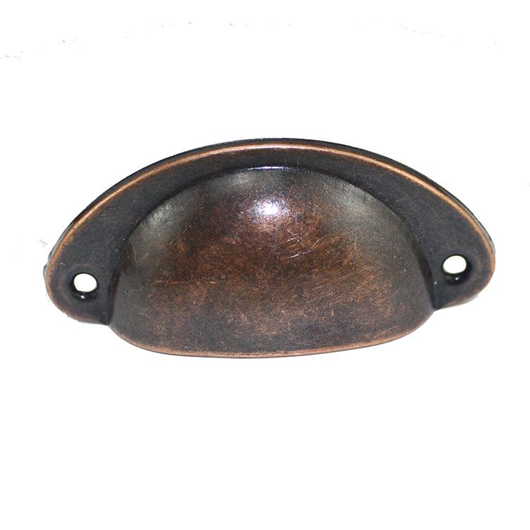 Retro Metal Kitchen Drawer Cabinet Door Handle Furniture Knobs Handware Cupboard Antique Brass Shell Pull Handles Door Handle: Red Bronze