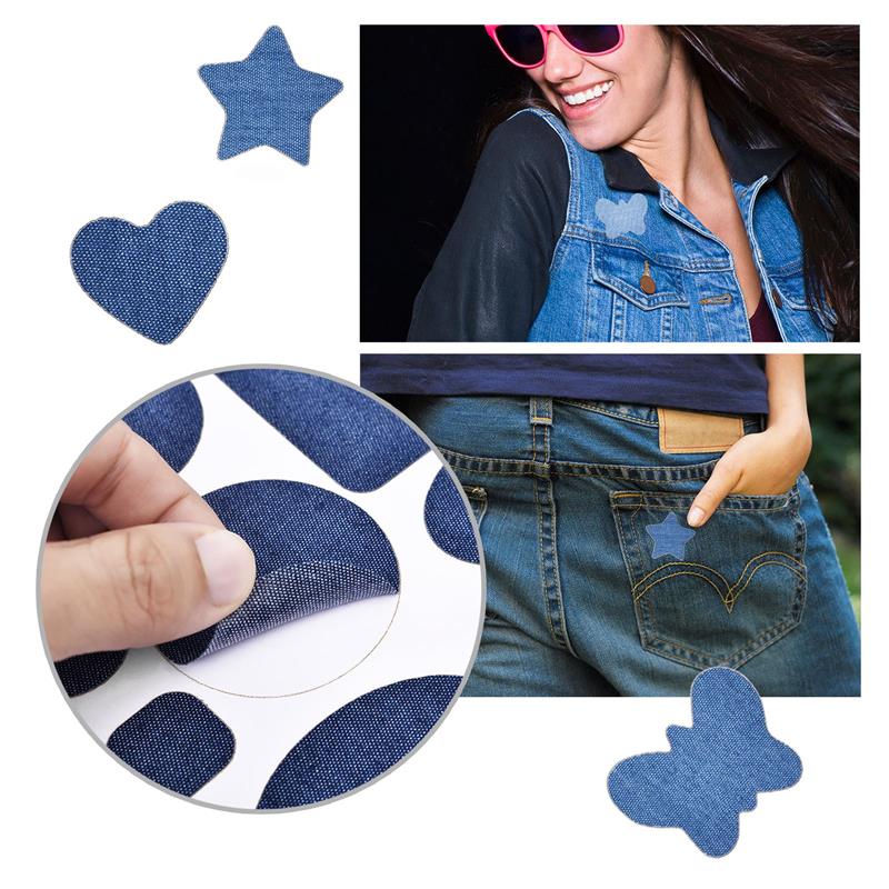 Gjør-det-selv stryke-på-denim-lapper for klær jeans selvklebende reparasjonsstoff gjør-det-selv-husholdningsklær sy stoff denim-lapper
