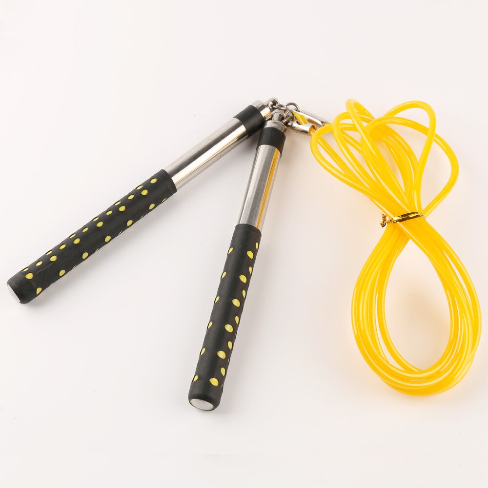 PU material rope Fitness Speed Rope Unisex Profession Jump Rope Crossrope Skipping Rope Homegym Adjustable Freestyle Skip Rope: blackyellow