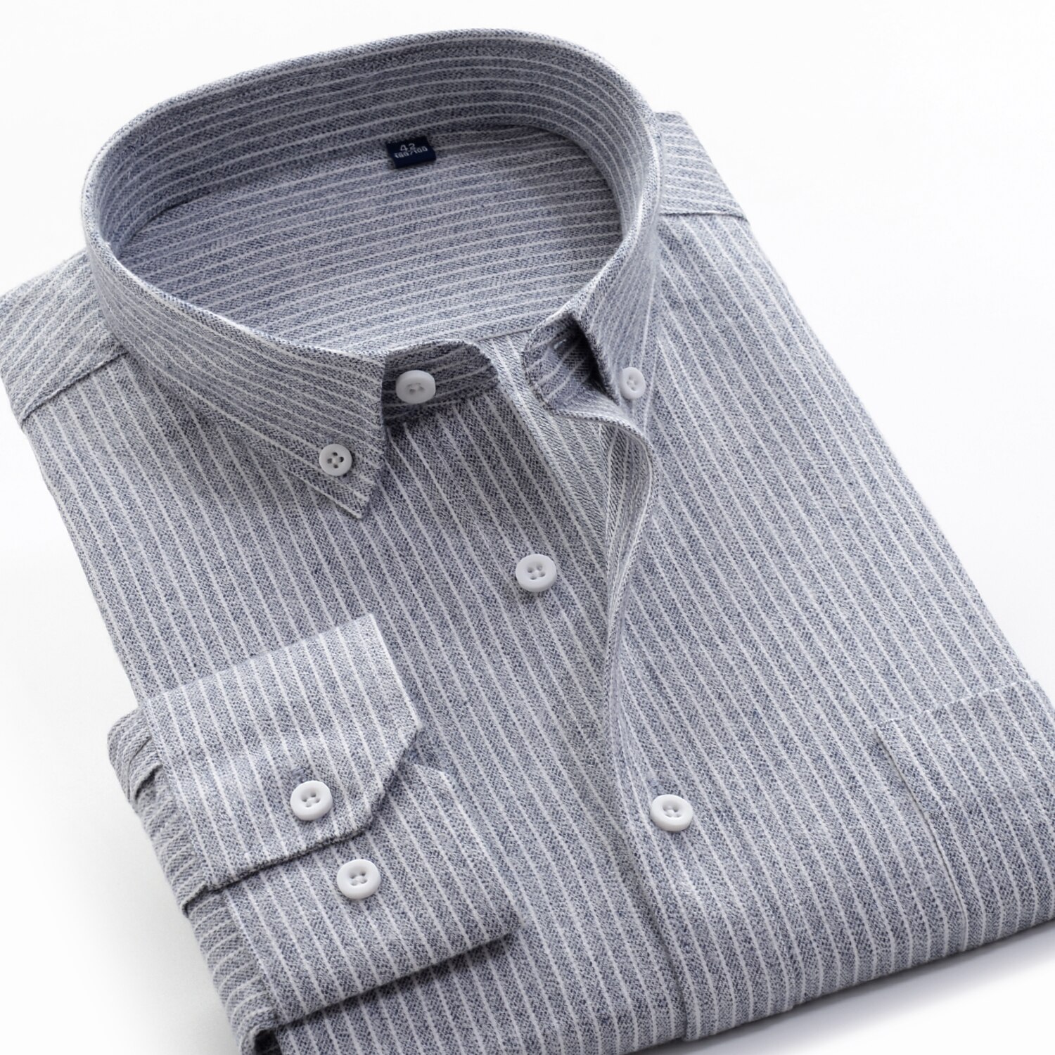 Menn 100%  bomull oxford skjorter virksomhet uformelt langermet stripet skjorte herre merke klær pluss størrelse 7xl 8xl 9xl 10xl