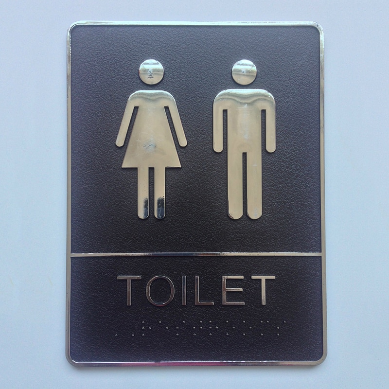 1pc badrum akryl märketikett avtagbar rygg självhäftande toalett wc skylt vägg klistermärke diy dekor