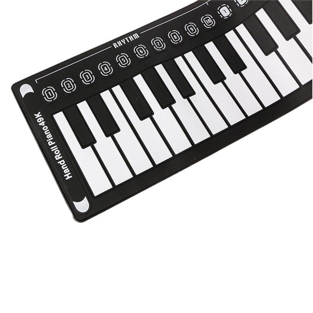 49 Keys Roll-up Keyboard Piano Silicone Foldable Electronic Digital with Speaker without Battery (Silver): Default Title