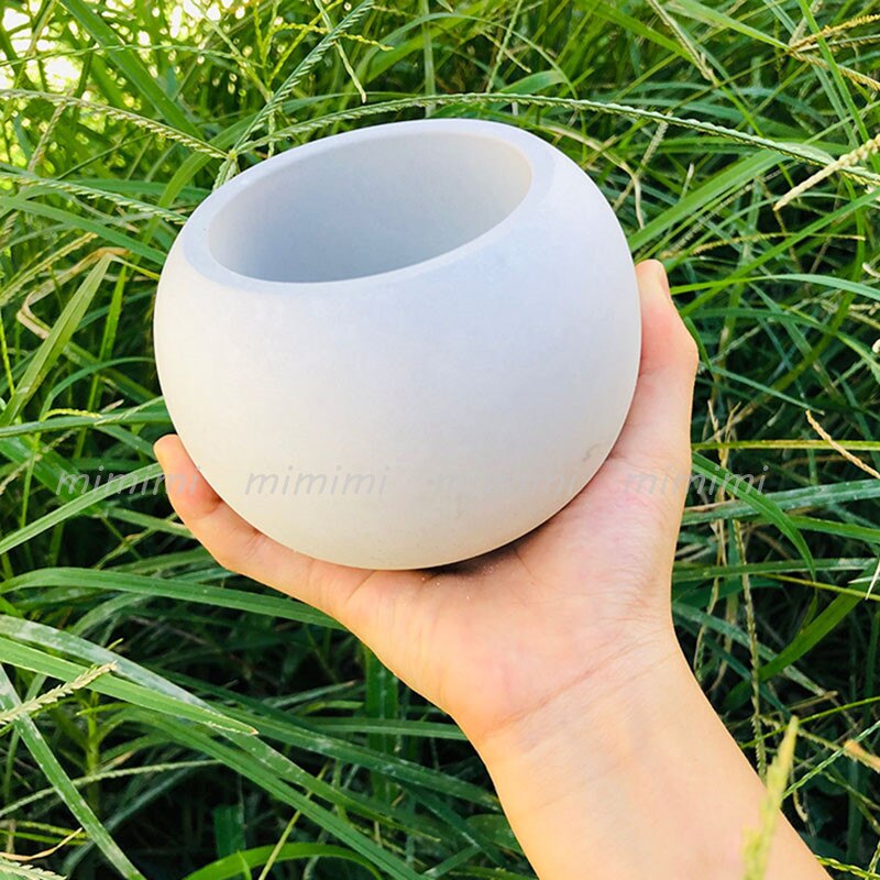 Three Size Round Spherical Concrete Flower Pot Silicone Mold Succulent Flower Pot Mold Diy Gardening Material Aroma Candle Jar