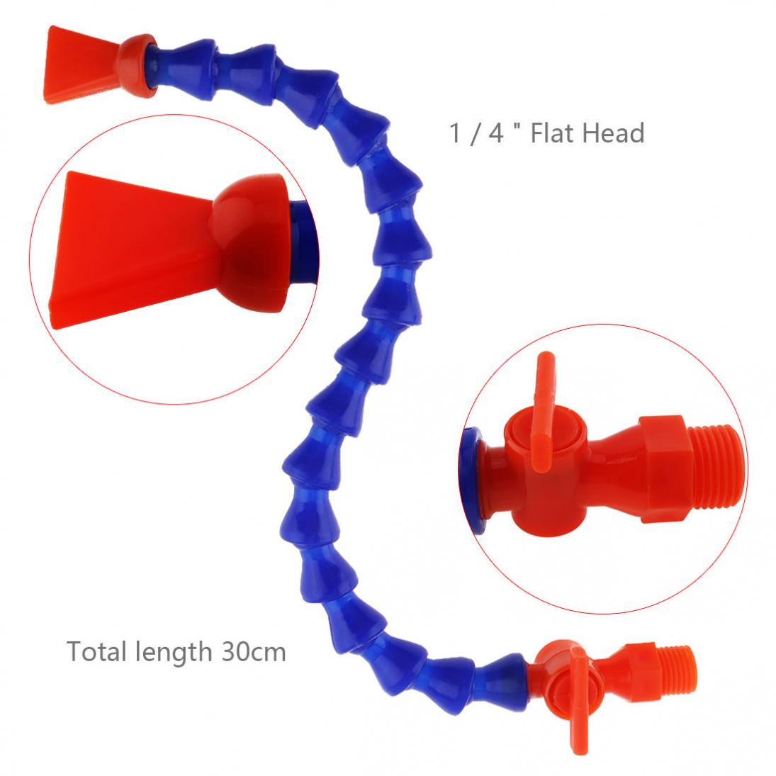 1/4 inch 300mm platte spuitmonden plastic flexibele water-oliekoelbuis met schakelaar voor cnc-machine / frees / draaibank