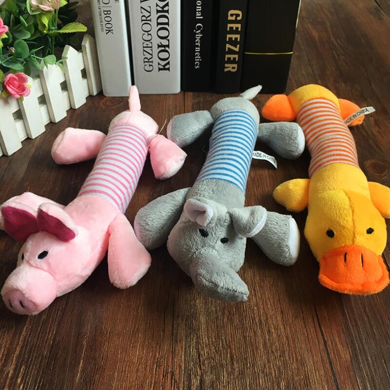 Pet Play Toys Pet Dog Puppy Cat Squeaker Quack Sound Throw Toy Chew Play Interactive Toys Elephant Duck Pig
