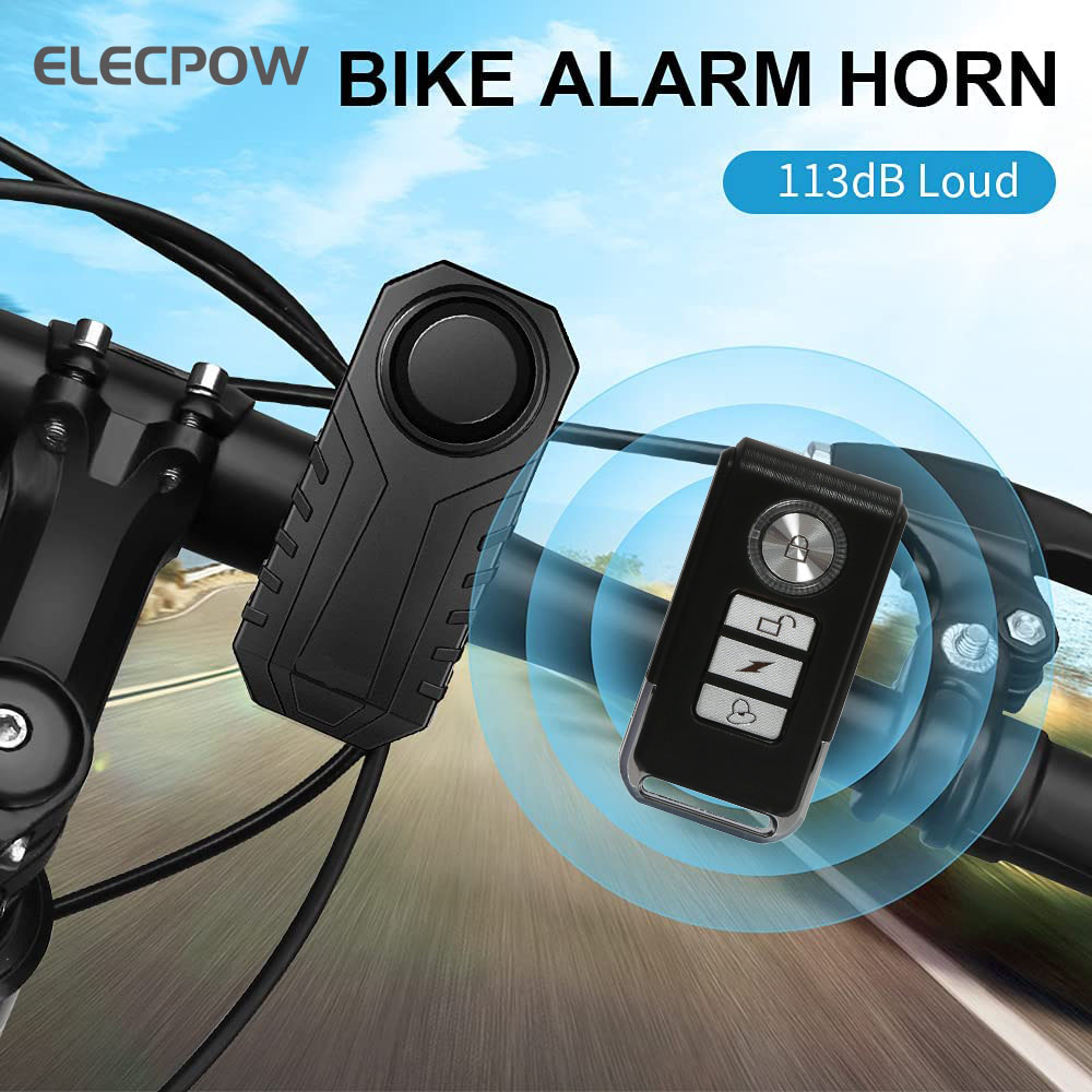 Elecpow Anti-Theft Vibration Bicycle Alarm Remote Control 113dB Loud Alarm Sensor Wireless Waterproof Bike Motorcycle Security