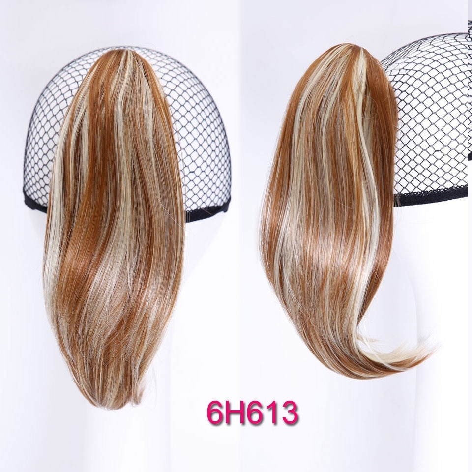 LUPU-coleta recta corta de 6 ", coleta sintética, cola de pelo Natural, garra resistente al calor, Clip en extensiones de cabello: 6H613
