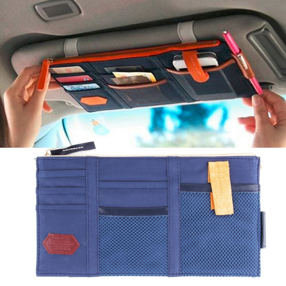 Hlest Multifunctionele Auto Zonneklep Point Pocket Card Opslag Cd Houder Organizer Bag Bril Opslag