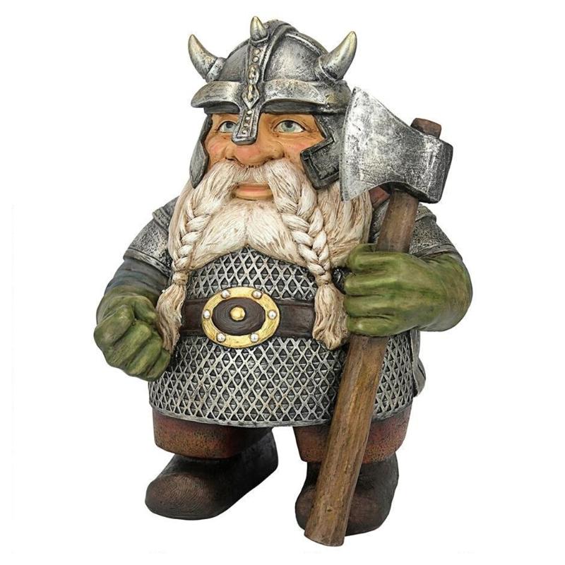 Viking Victor Norse Dwarf Gnome Garden Statue Ornament Sculpture Outdoor Garden Decor Art Crafts Home: F