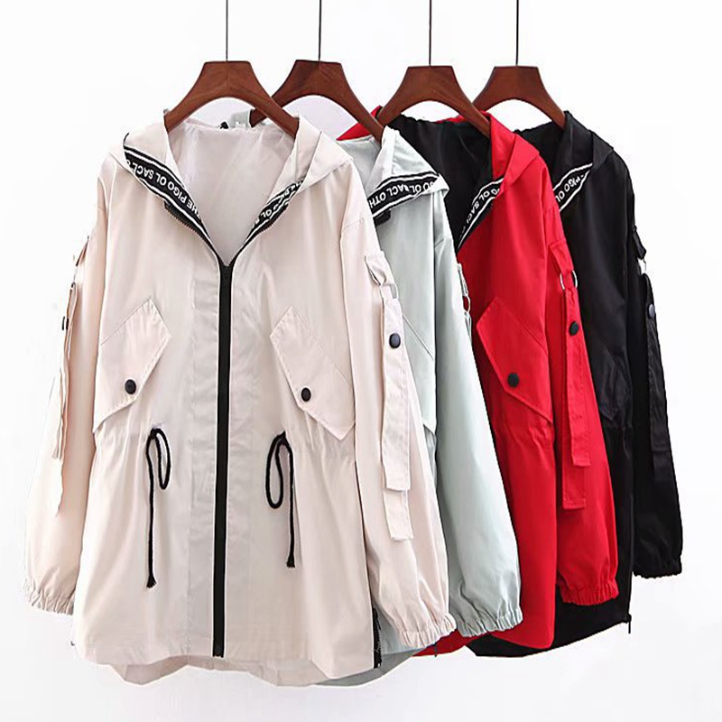 Høst og vinter stor størrelse hettegenser jakke 4xl 5xl 6xl 7xl 8xl byste 130cm sømmer snøring dame vindjakke