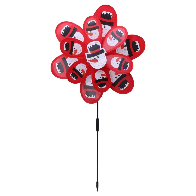 1 pieza de doble capa Santa Claus molino de viento Spinner Whirligig Home Yard decoración de