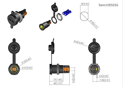 Powerlet socket adapter for hella din bmw powerlet plug converter adapter 12 volt socket motercycle