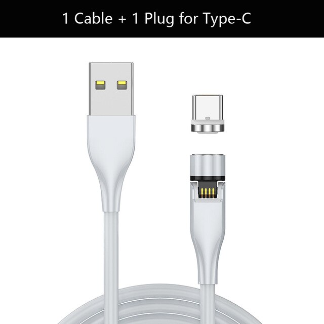 Magnetic Charger For iPhone Magnetic USB Cable for Samsung Huawei Xiaomi Type C Cable Magnetic Cable Micro USB Cable: White C Plug / 1M