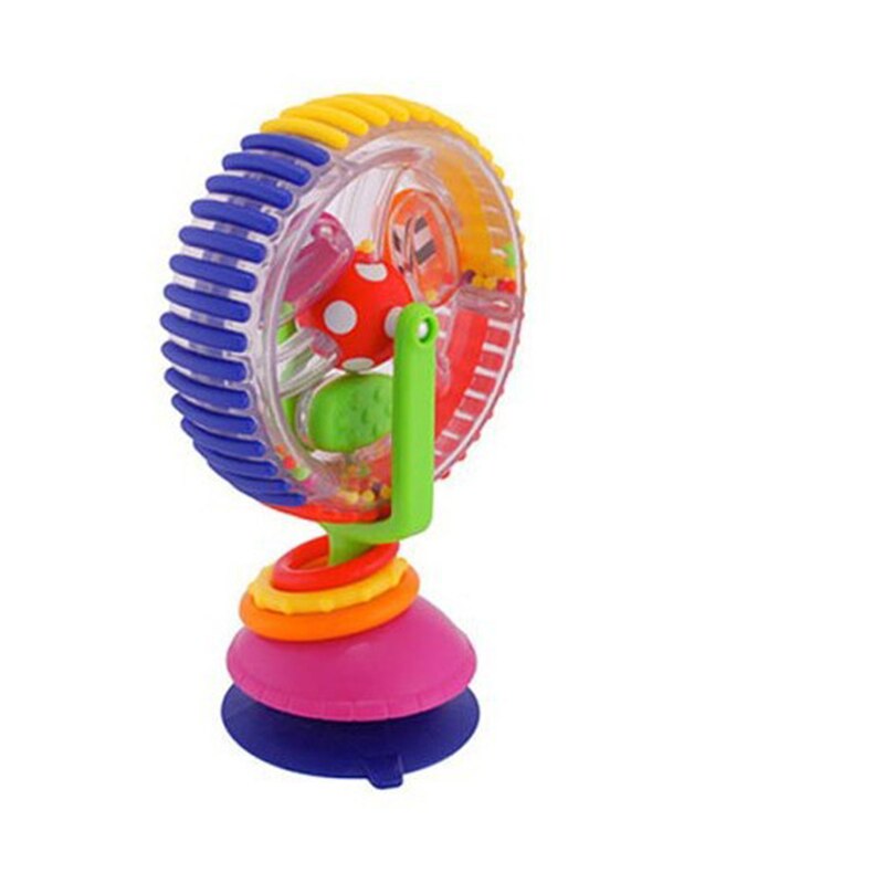 Baby Educatief Speelgoed Drie-kleur Roterende Reuzenrad Windmolen Model Met Zuignappen Plastic Windmolen Auto Speelgoed Kinderen