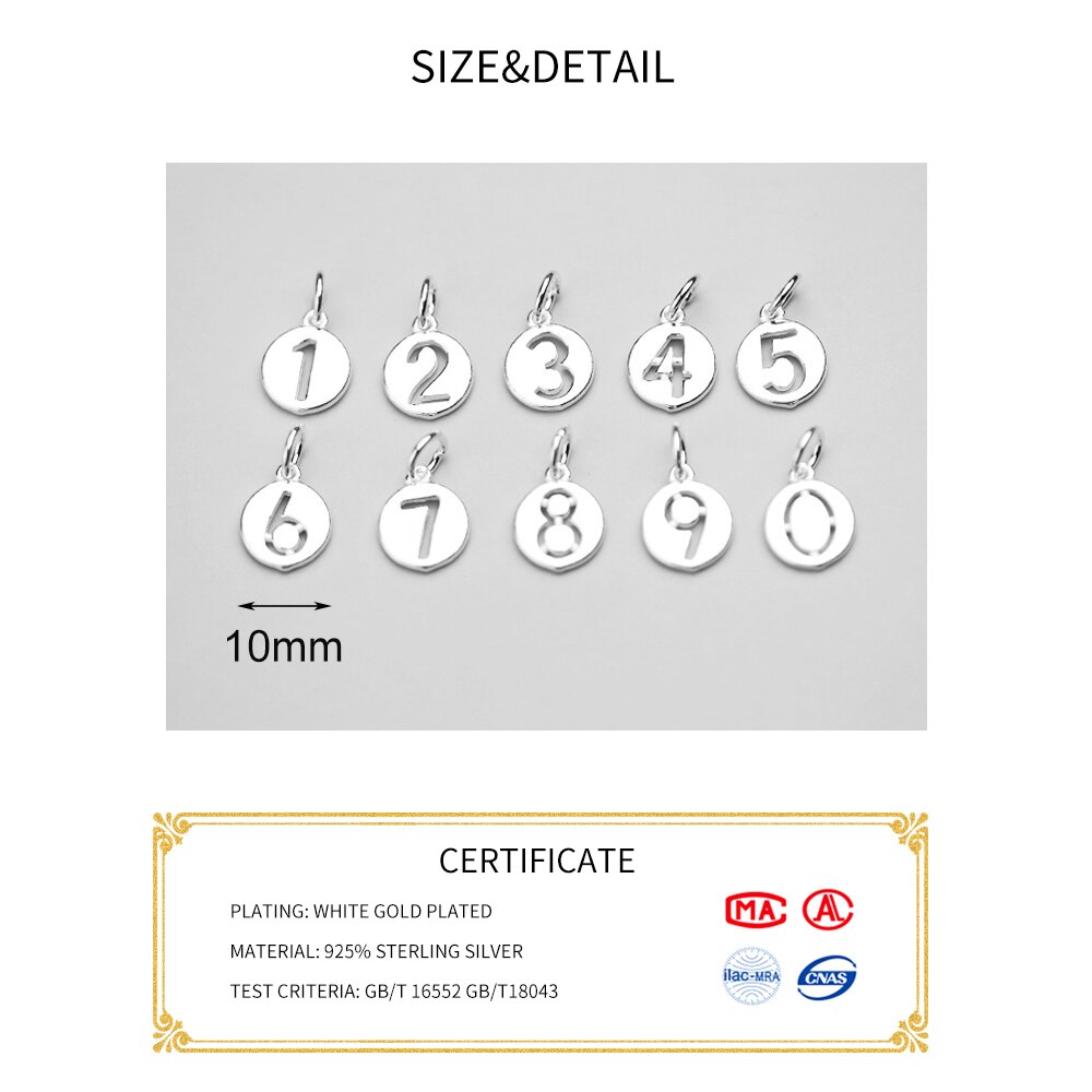 Meetsoft Sekretariat 925 Sterling silber digitale runde karte diy herstellung finden handgefertigte halskette dekoration Armbinde accessoires