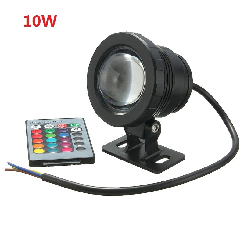 1 unids/lote RGB 10 W/20 W DC12V bajo el agua led fuente luces led piscina lámpara estanque luz IP67 bajo el agua luz led: BLACK 10W