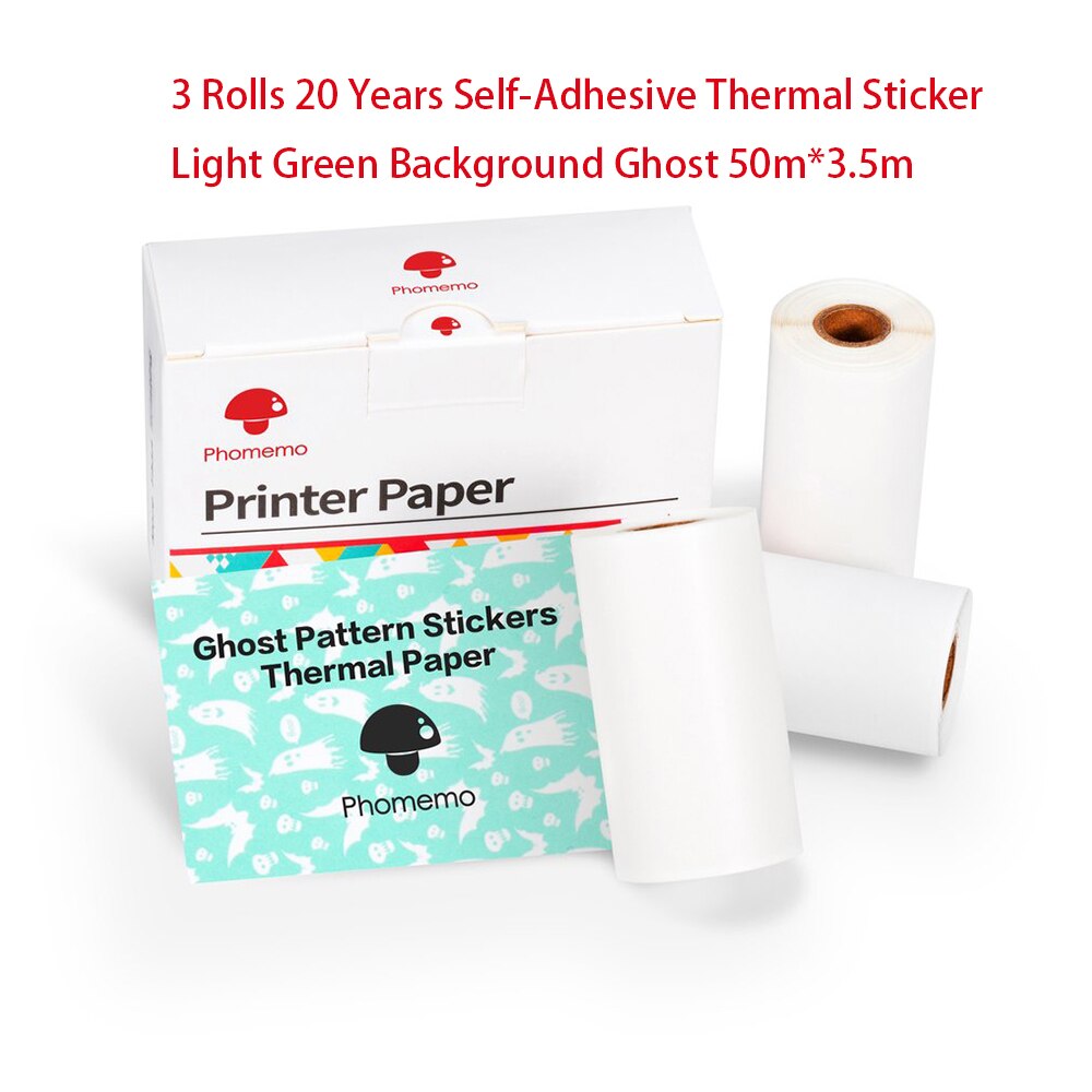 Phomemo – Papier thermique auto-adhésif, étiquette autocollante imprimable, pour imprimante M02/M02S/M02Pro, Papier Photo: 20Year Sticker Ghost