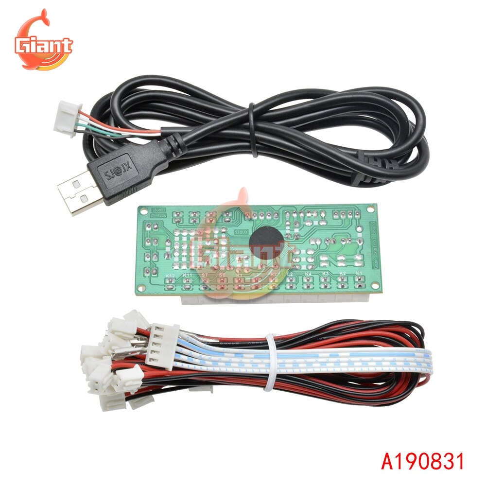 DIY Zero Delay Arcade USB Arcade Joystick Circuit Board Wiring USB Encoder PC to Joystick Fighting Games Replacement Parts 2 Pin
